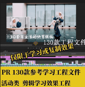 某宝付费购买！精品130款PR剪辑工程文件学习模板，商业活动主题剪辑学习拉片高质量素材，学习必备！