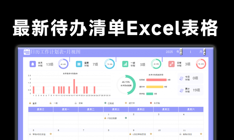 2025最新每日待办Excel表格，超高颜值可爱版，共计118套日程安排日常待办表格，轻松规划每日生活