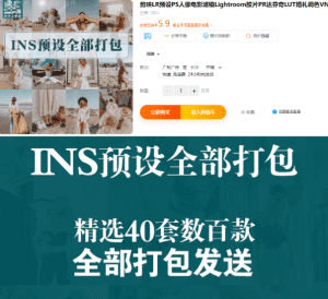 共计40套左右，某宝上买的INS网红调色预设合集！