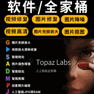 Topaz Ai全套汉化软件8套合集，最强人工智能处理工具打包版本～